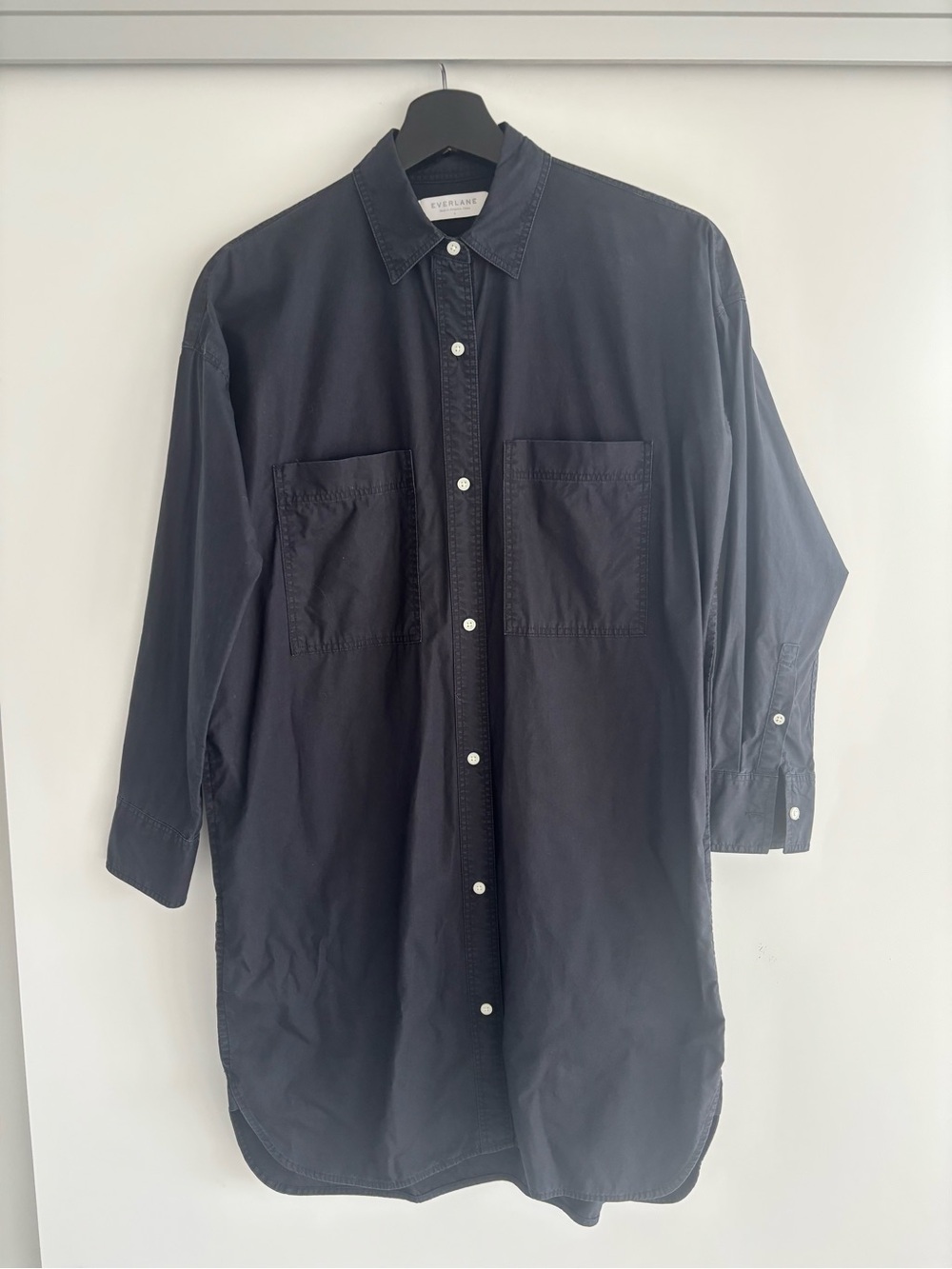 Everlane Women’s Black Button-Down Oversized Shirt Dress